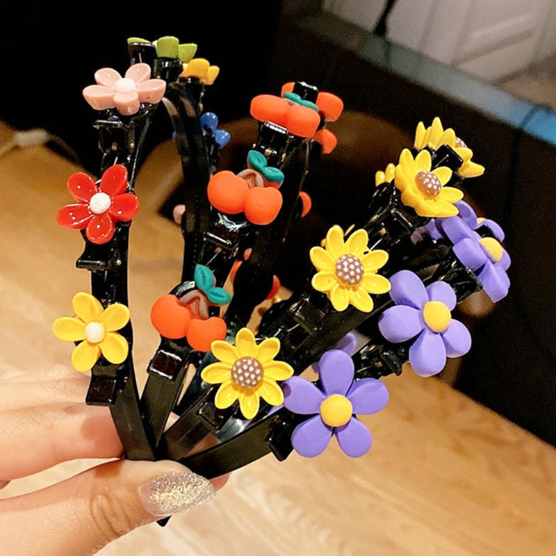 Băng Đô Cài Tóc Đính Hoa / Dâu Tây / Cherry Dễ Thương Cho Bé Gái