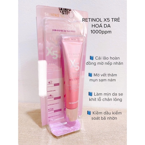 Kem dưỡng Retinol X5 Elastin Cream Skinpastel 30ml