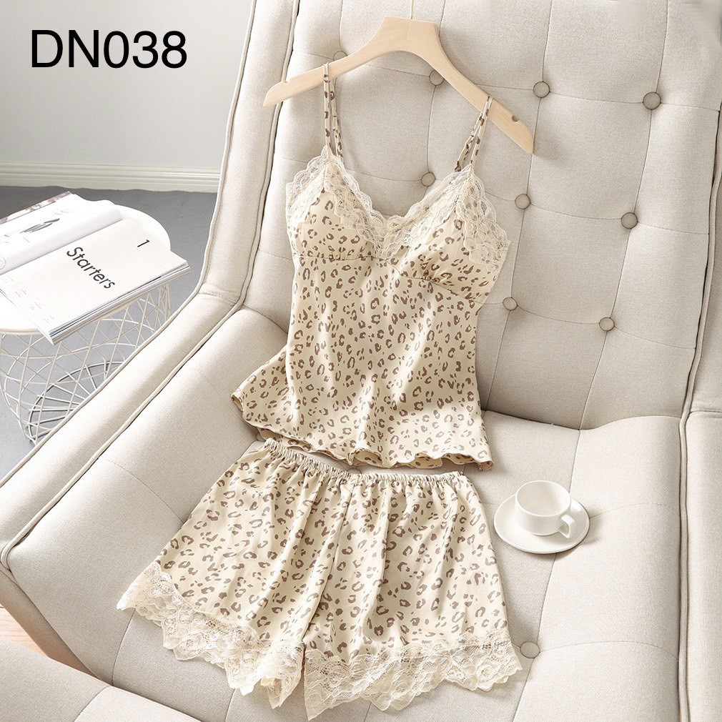 DN038-bộ lụa quảng châu hoạ tiết beo(tặng kèm mút ngực) | BigBuy360 - bigbuy360.vn