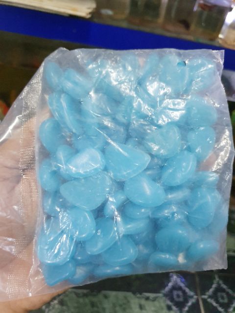 10 VIÊN ĐÁ DẠ QUANG XANH DƯƠNG TRANG TRÍ HỒ CÁ NON BỘ