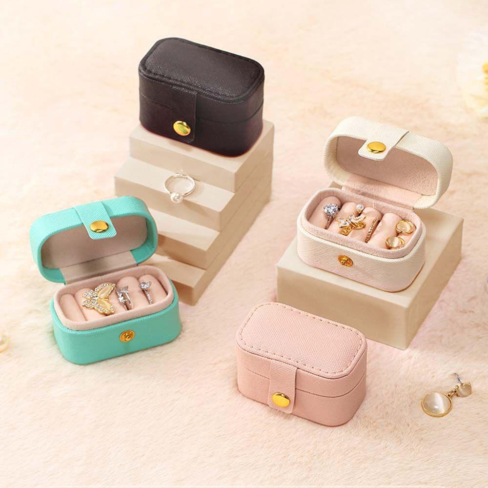 Hộp Đựng Trang Sức Mini Bằng Da PU Chống Thấm Nước Tiện Dụng Giá Đỡ