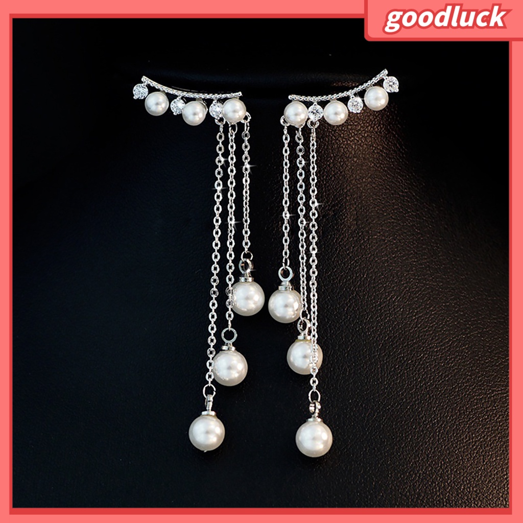 Khuyên tai dáng dài đính ngọc trai thời trang