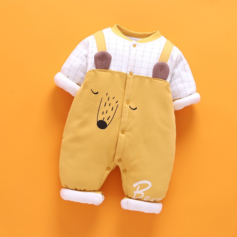 Body dài trần bông, bodysuit dài tay cotton cho bé trai và bé gái sơ sinh từ 3-13kg, họa tiết trơn - BD46