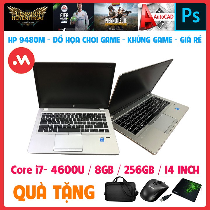 Laptop HP Elitebook Folio 9480m - i7 4600U, laptop cũ chơi game đồ họa nặng - Hàng nhập khẩu USA - Mới 99%