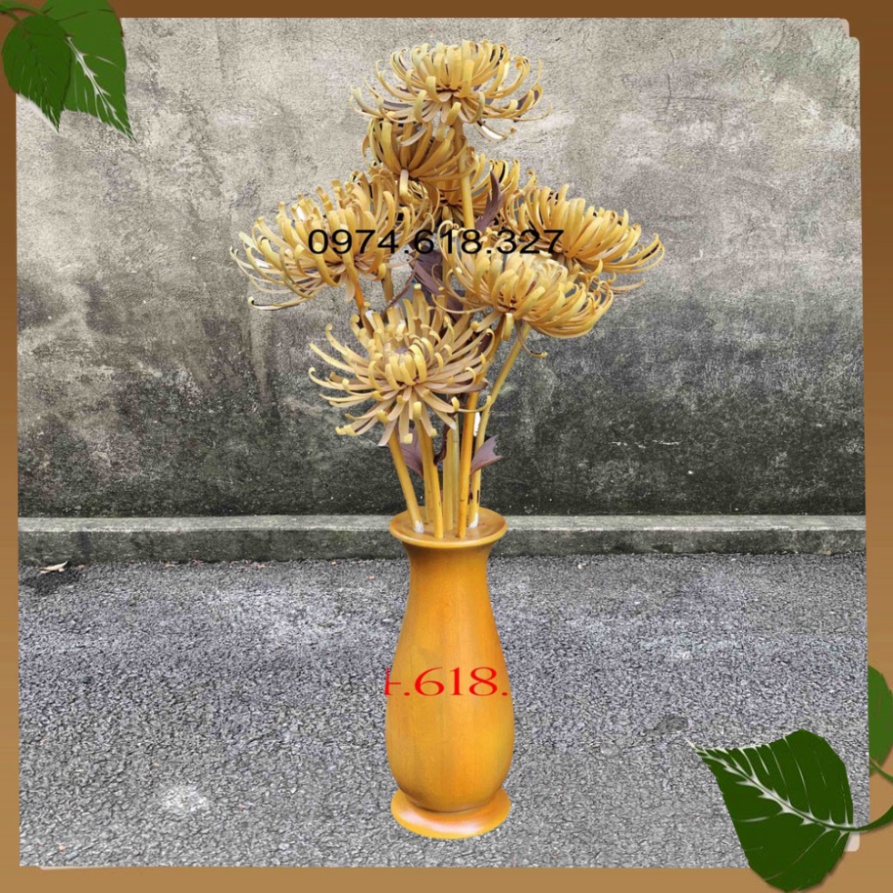 Bình Hoa Cúc 7 Cành Trang Trí Gian Thờ Cao 61cm