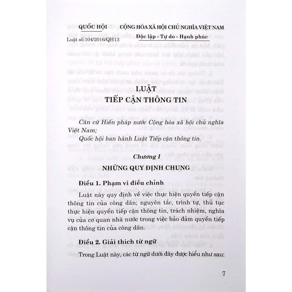 Sách Luật Tiếp Cận Thông Tin