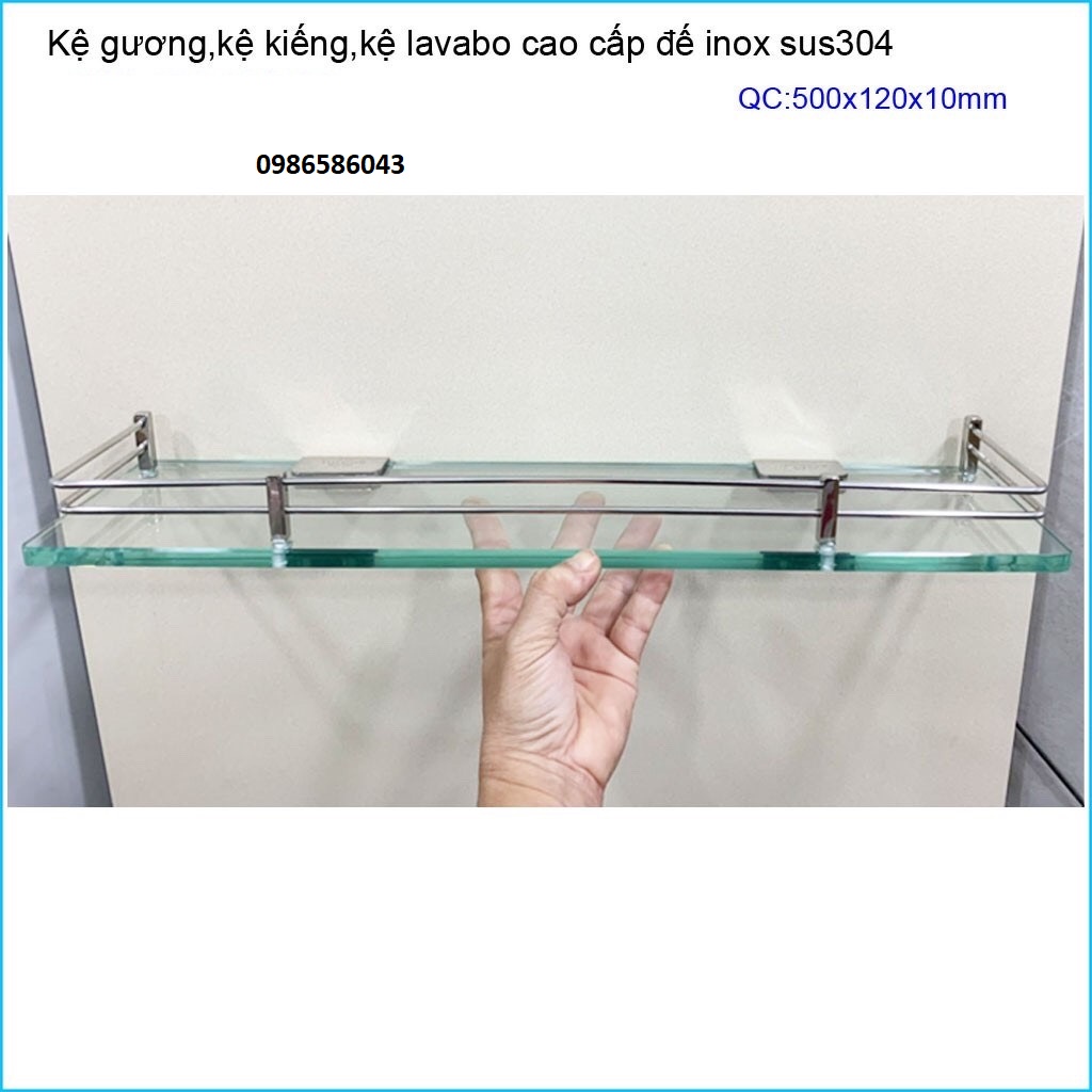 Kệ kính phòng tắm inox304, kệ kiếng dài 30,40,50,60cm hàng đẹp bóng chuẩn