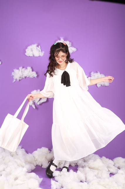 [Mã FATHANG5 giảm 10K đơn 50K] VÁY ĐI HỌC/CHƠI/TIỆC - BOWBLACK DRESS - VÁY CỔ NƠ ĐEN | BigBuy360 - bigbuy360.vn