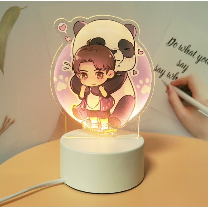 Đèn ngủ 3D phong cách anime dễ thương - BinaShop - Có 3 chế độ đèn - Làm quà tặng, quà sinh nhật