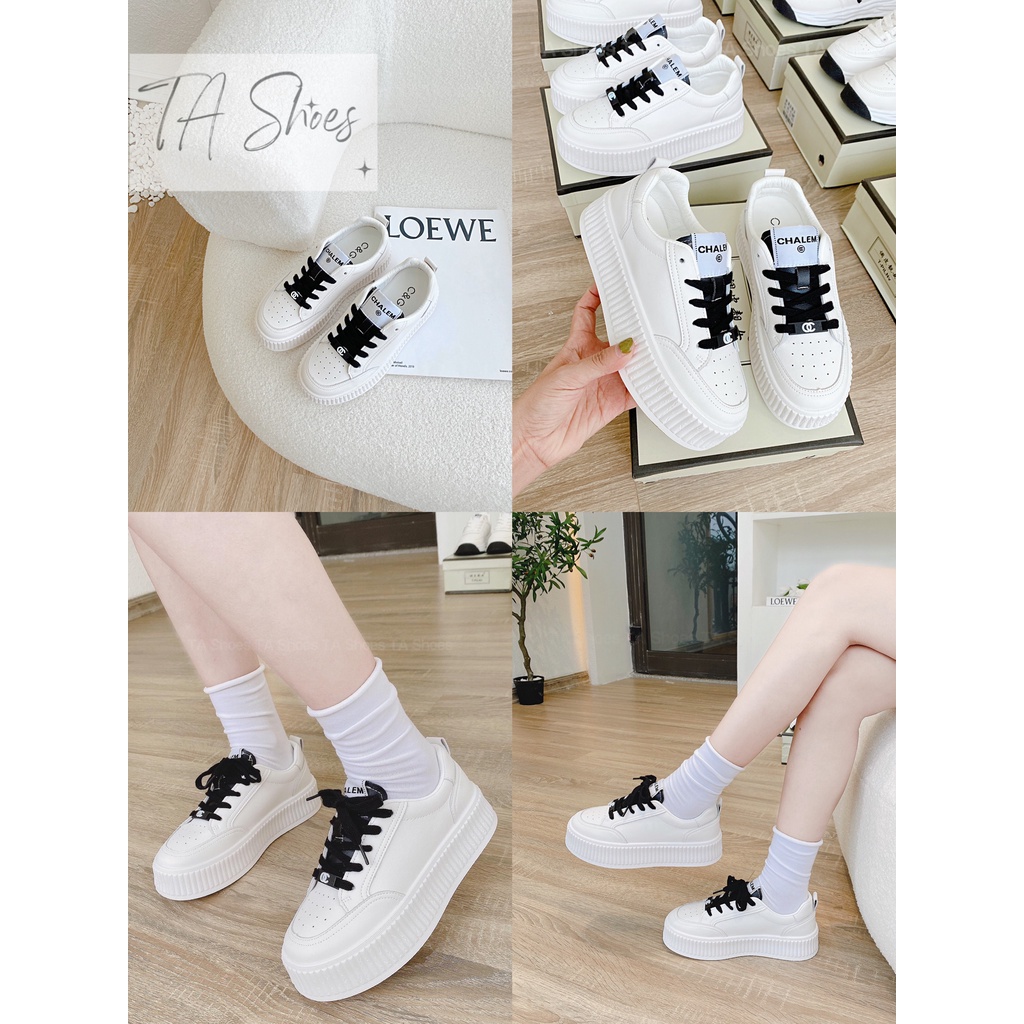 Giày thể thao nữ dây đen ,Thiệt sự cái mẫu này ai nhận cũng ưng!!! Dáng đế cao 4-5cm năng động trẻ trung .siêu êm chân