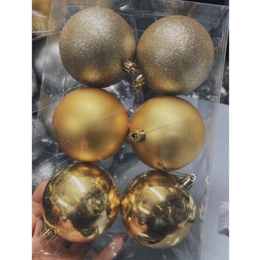 Set 6 quả châu trang  trí cây thông Noel