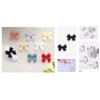 LẺ CÁI charm nơ trang trí móng màu đen trắng