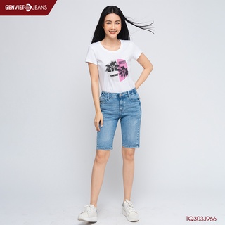 Quần Ngố Lửng Jeans Nữ Chất Bò Mềm GENVIET Cao Cấp Tiêu Chuẩn Quốc Tế TQ303J966