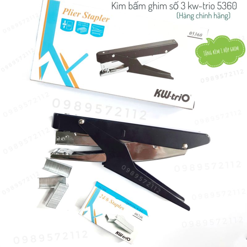 Kìm bấm ghim số 3 (24/6) Kw-trio 5360 (Hàng chính hãng)