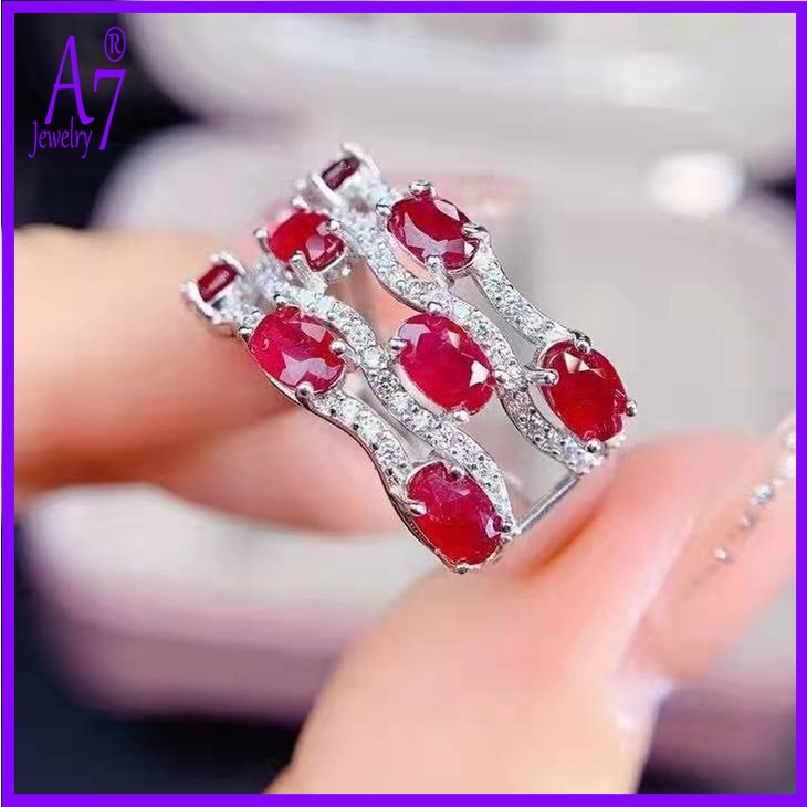 Nhẫn Đính Đá Kim Cương Nhân Tạo Nhiều Lớp A7 Nhiều Màu Tùy Chọn Cho Nữ