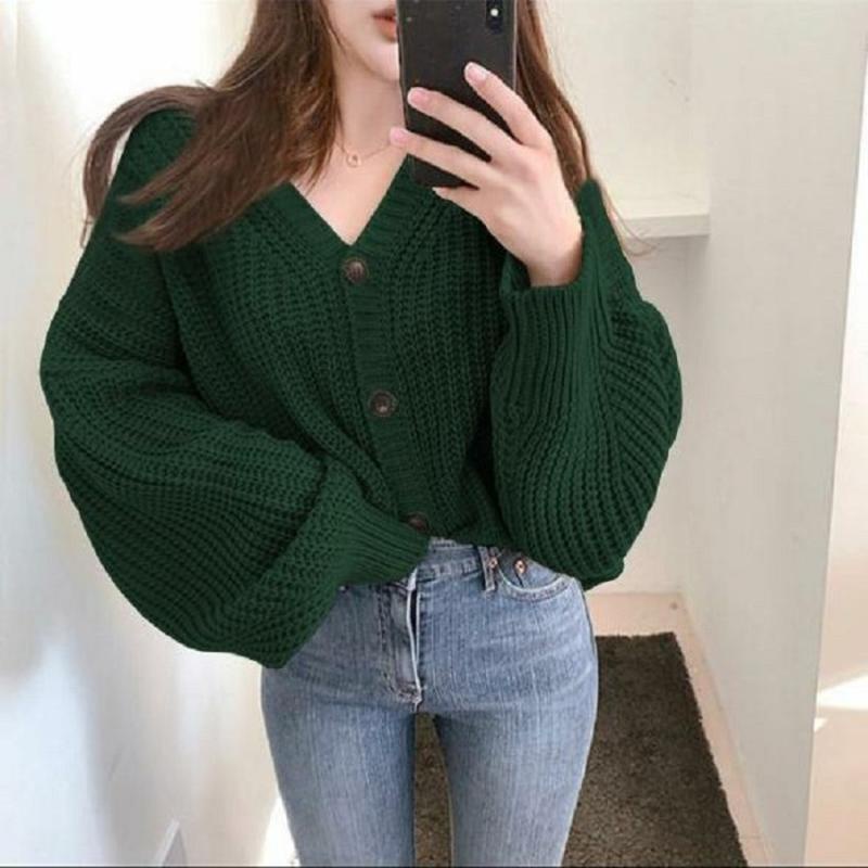 Yugana - Áo Cardigan tay dài Jeslyn dành cho nữ ngày nay. Cardi Diora màu xanh lá đậm (Áo khoác ngoài 0133) Ugz