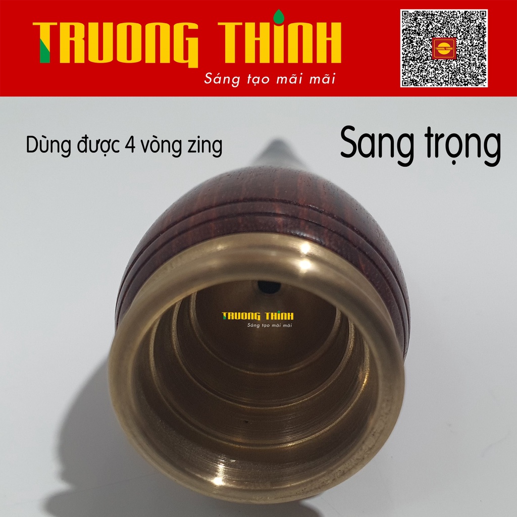 Bắt Tóp Cohiba Xì Gà Gỗ Trắc Trơn Cao Cấp Thẳng Bọc Đồng Nguyên Khối - Dùng Được 4 Vòng Zing