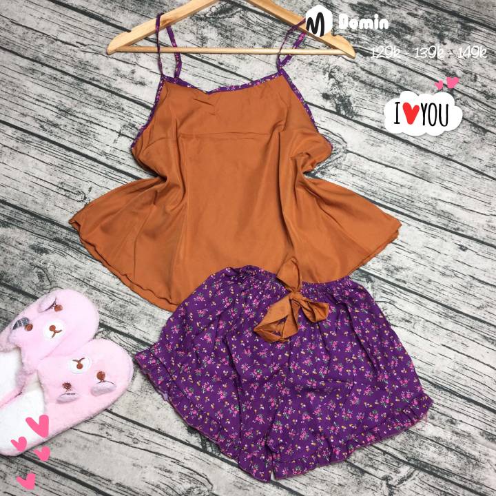 Đồ Bộ Mặc Nhà Ngắn 2 Dây Áo Phi Lụa Quần Voan Thoáng Mát Mềm Mịn Không Nhăn - DOMIN | BigBuy360 - bigbuy360.vn