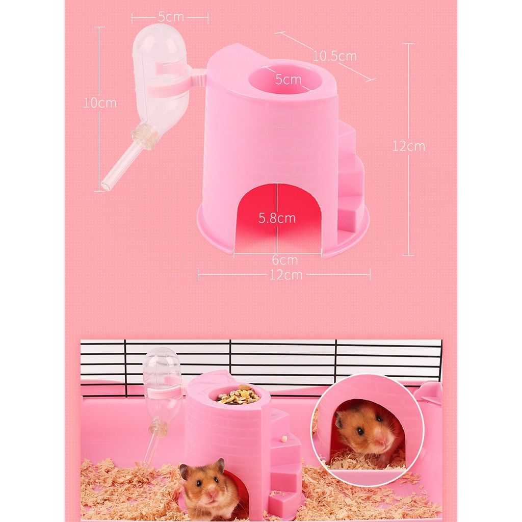 Nhà ngủ 4 in 1 Kèm Bình nước cho Hamster