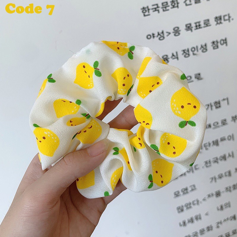 DÂY BUỘC TÓC - CỘT TÓC - Scrunchies Dễ Thương, Họa Tiết Hoa Quả - BB REAL