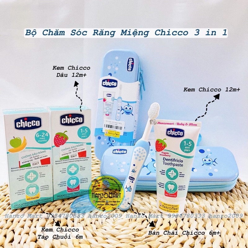 Kem đánh răng cho bé nuốt được Chicco từ 6m+