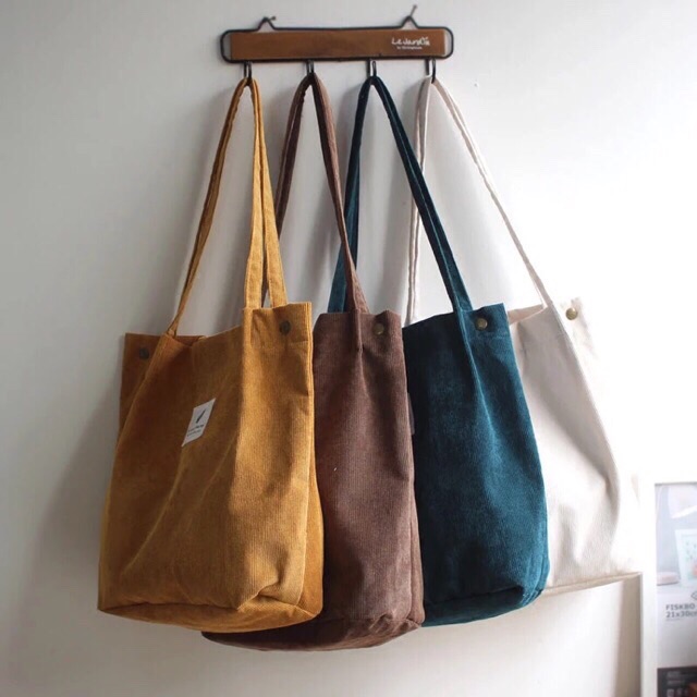 TÚI VẢI TOTE VẢI NHUNG STYLE HÀN QUỐC CÚC MIỆNG - VẢI 3 LỚP DÀY DẶN