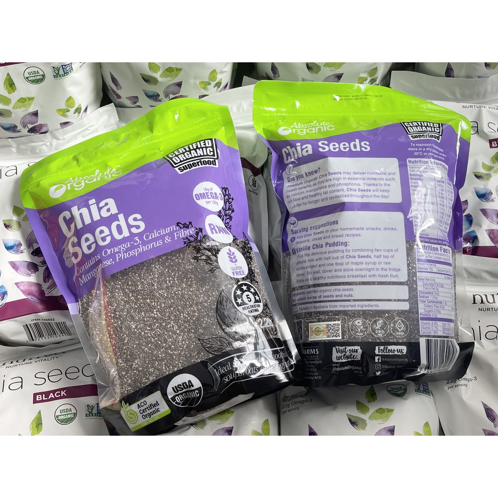 CHIA SEEDS ORGANIC OMEGA 3 1KG - HẠT CHIA RẤT TỐT CHO BÀ BẦU, TRẺ EM, NGƯỜI ĐANG GIẢM CÂN VÀ CẢ NGƯỜI LỚN TUỔI