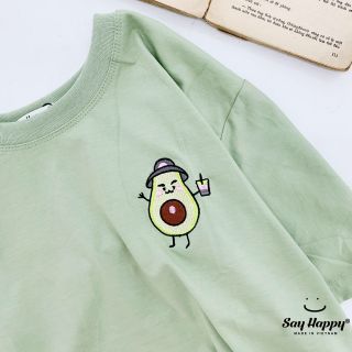 Áo phông thêu quả bơ - ẢNH THẬT