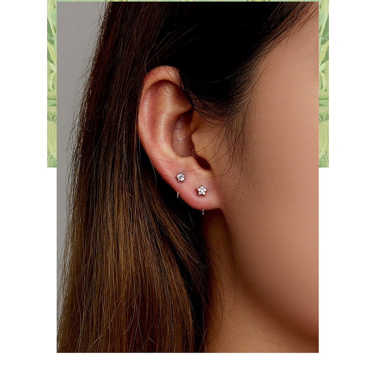 Bông tai BAMOER bạc 925 kiểu dáng đơn giản