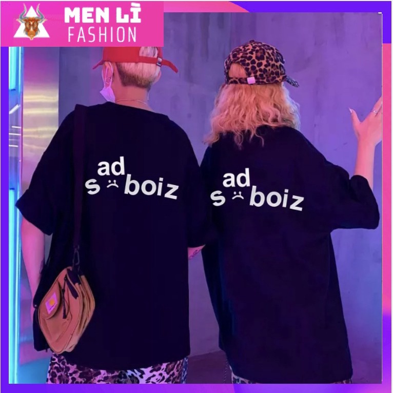 Áo Thun SADBOIZ SIGNATURE BLACK (6) Nam Nữ Unisex Form Rộng Tay Lỡ, AT115 trending xu hướng, Men Lì Fashion
