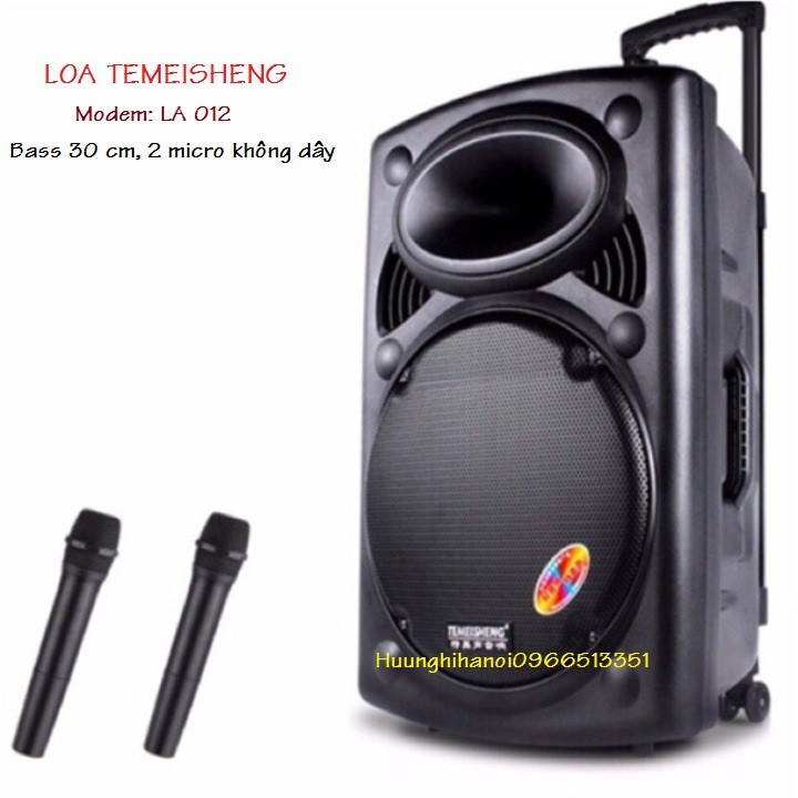 Loa karaoke di động, loa kéo giá rẻ Temeisheng  bass 3 tấc, tặng 2 micro không dây, âm thanh cực hay, bền, giá rẻ  LA012