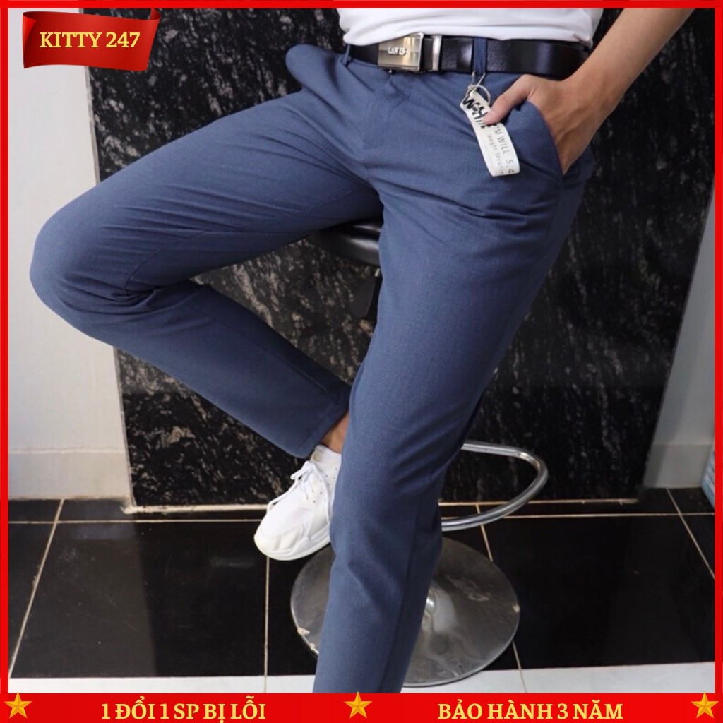 Quần Tây Nam Cao Cấp Kitty247-AT34 Chất Vải Kate Co Dãn Phong Cách Hàn Quốc Hàng Xuất Khẩu- 8 Màu