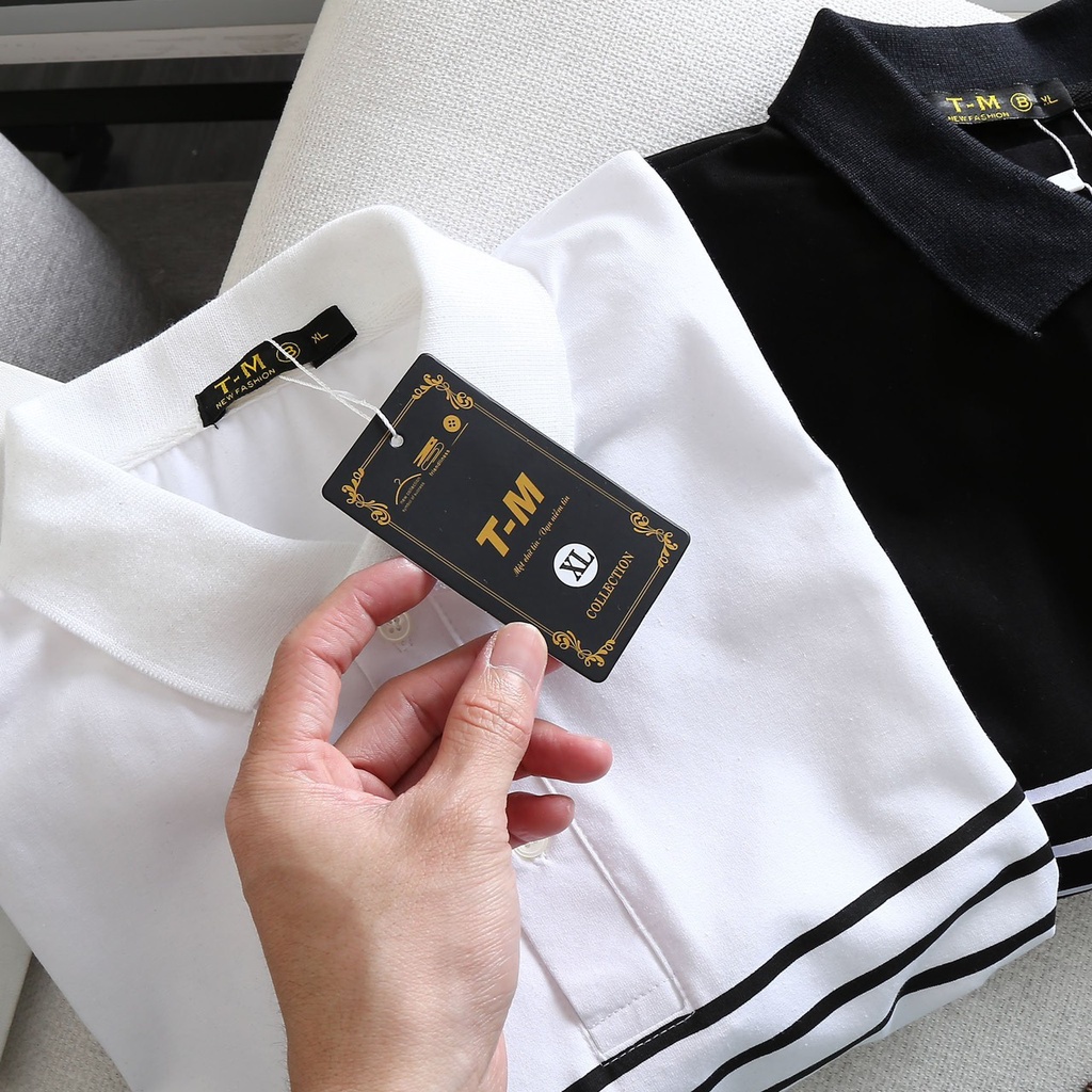 Áo thun Polo Nam nữ chất thun cá sấu Sọc Ngang style Hàn quốc phong cách Ulzzang