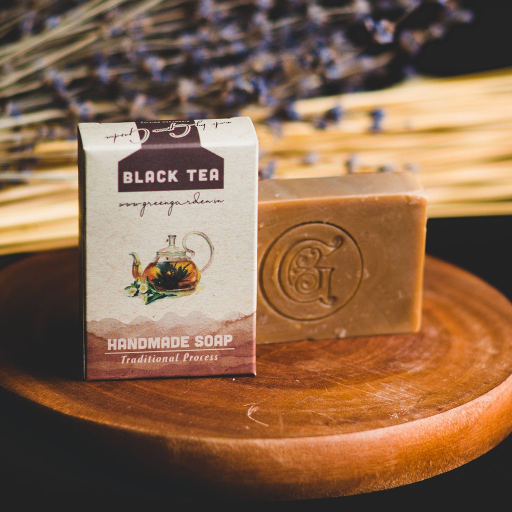 Xà phòng trà đen ( black tea handmade soap) Green Garden