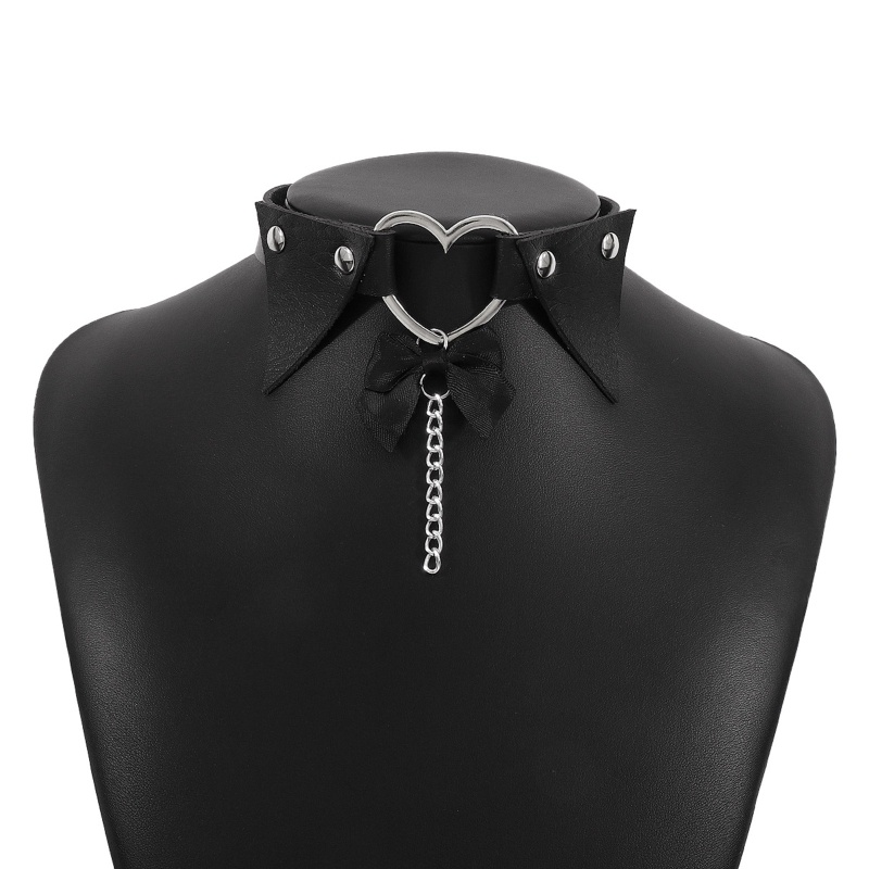XIXI Vòng Cổ Choker Bằng Da Màu Đen Phong Cách Punk Gothic Punk Có Thể Điều Chỉnh Cho Nữ