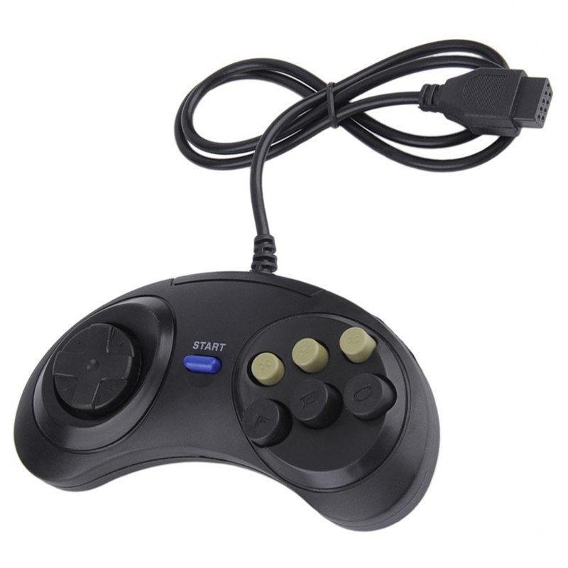 Tay Cầm Chơi Game 6 Nút Cổ Điển Cho Sega Md2 Pc Mac Mega Drive