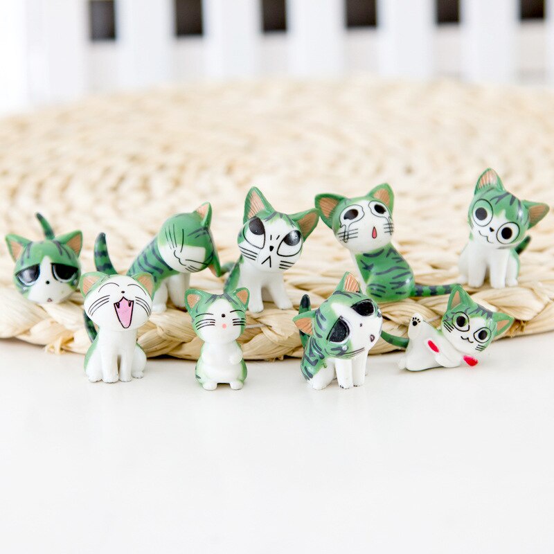 Bộ tượng mèo Chii 9 con trang trí