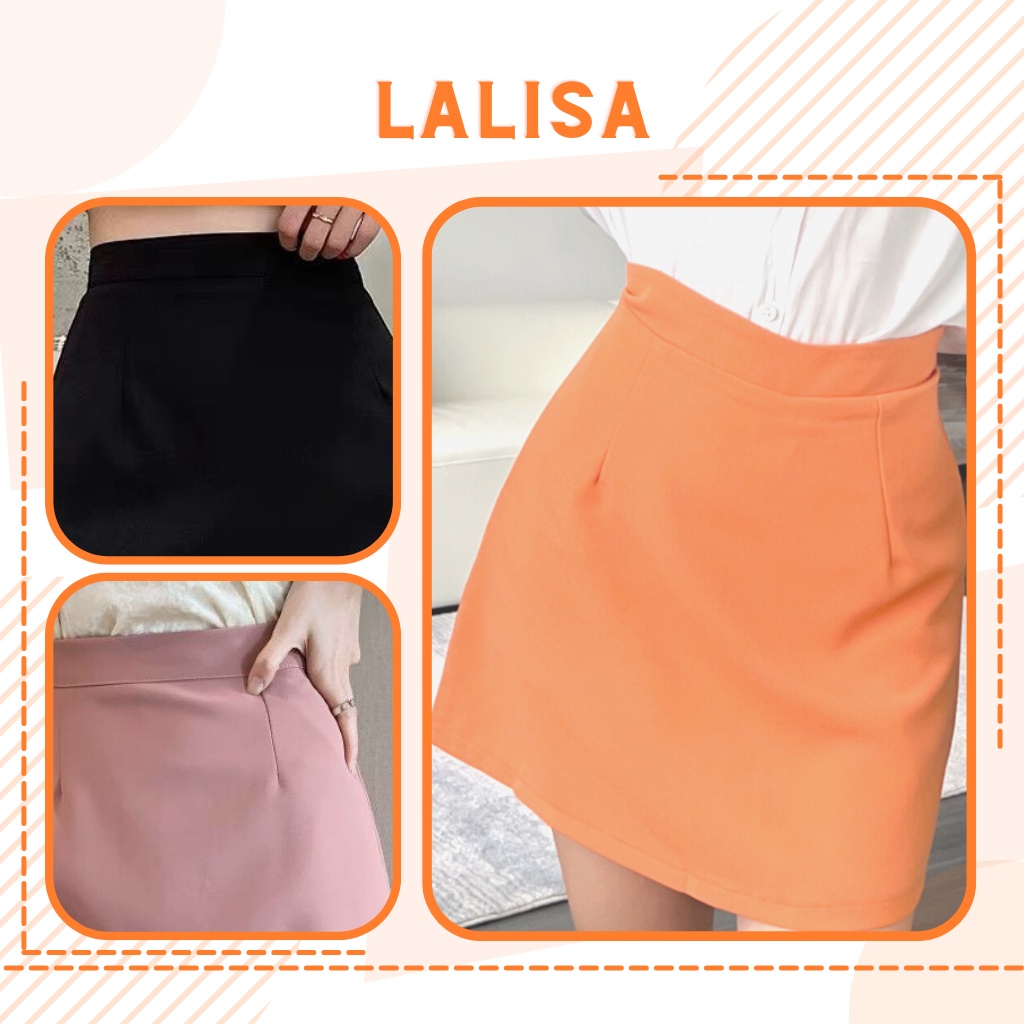 Chân Váy Lưng Cao LALISA Váy Chữ A Ôm Body Ulzzang Kiểu Hàn Quốc 5 Màu Nâu, Đen, Hồng, Trắng, Cam CV002