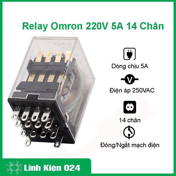 Relay Omron 220V-5A 14 Chân