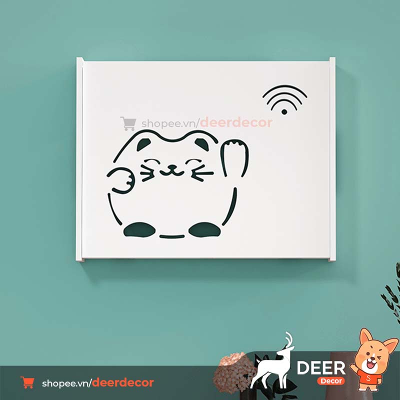 Kệ Che Công Tơ Điện Ổ Điện - Hộp Đựng Router Wifi - Deer Decor