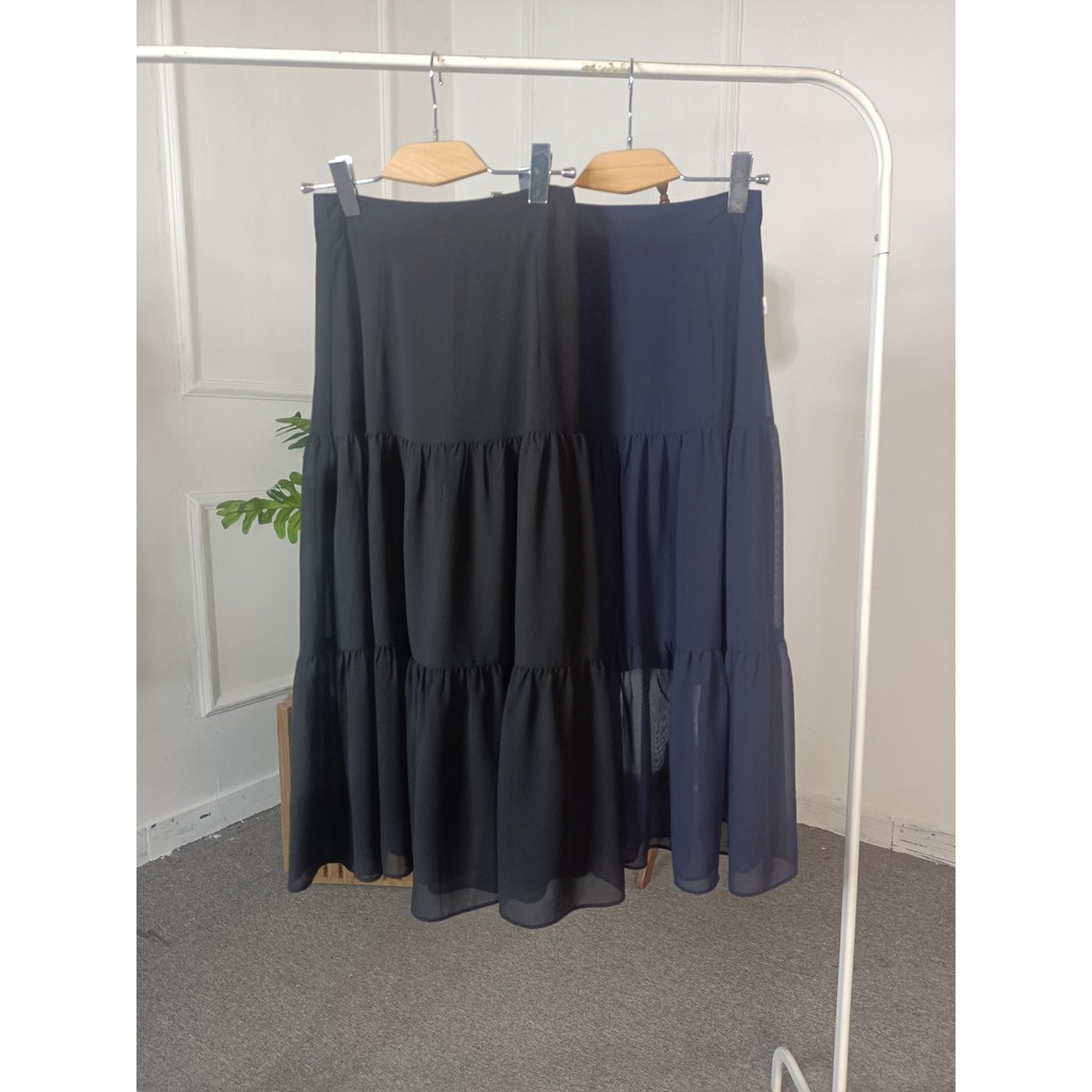 Chân Váy Midi Voan Tầng Nhún Bèo Xếp 5CX266- [Chính Hãng] UNI KOREAN FASHION | BigBuy360 - bigbuy360.vn