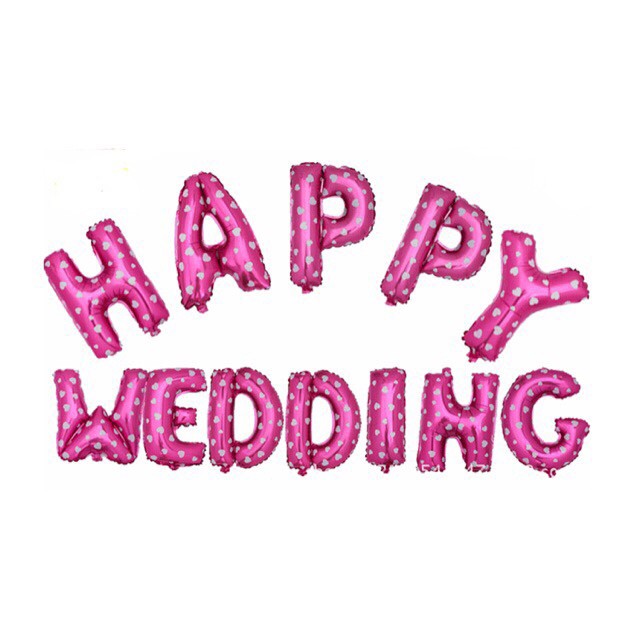 Bóng chữ Happy Wedding - trang trí tiệc cưới