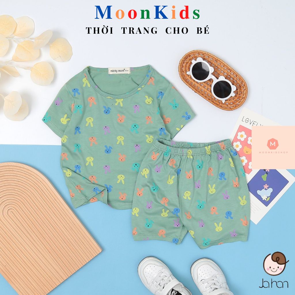 Bộ Minky Mom Cộc Tay Cho Bé️Cotton 100%️bộ thỏ ngắn tay,minky mom chính hãng,quần áo cộc cho bé,Đồ con nít 6-19