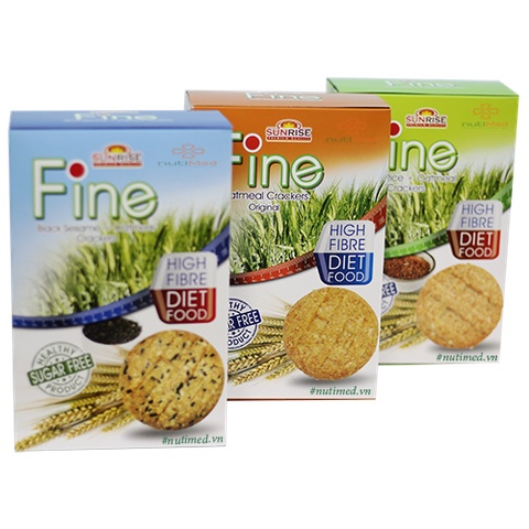 Bánh yến mạch ăn kiêng FINE nhiều vị cho bạn lựa chọn, tốt cho người tiểu đường, ăn kiêng, giảm cân, Hộp 178g, 16 bánh
