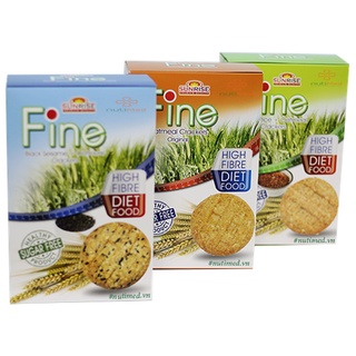 Bánh yến mạch ăn kiêng FINE nhiều vị cho bạn lựa chọn, tốt cho người tiểu đường, ăn kiêng, giảm cân, Hộp 178g, 16 bánh