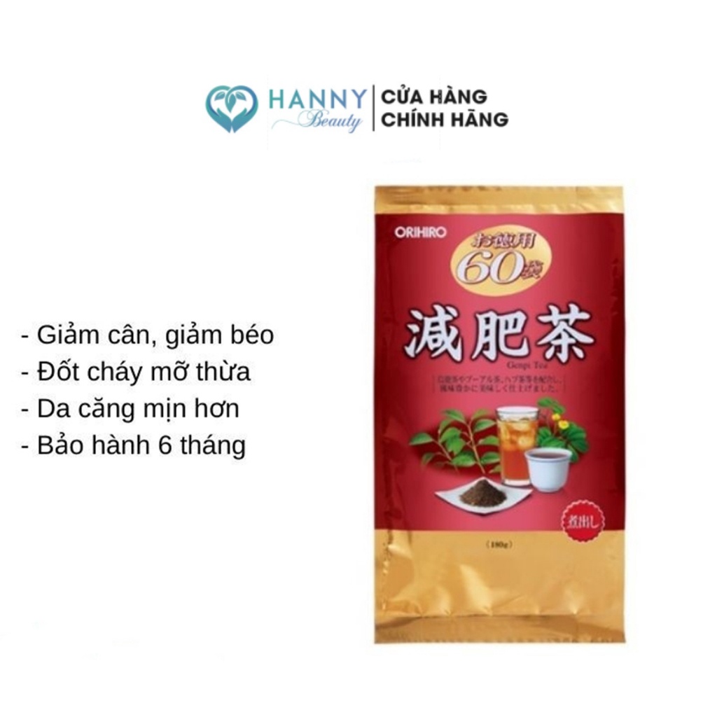 Trà Thảo Mộc Giảm Mỡ Bụng Genpi Orihiro Nhật Bản 60 Gói