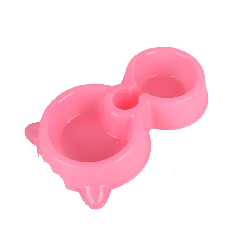 Bát gấu 2 ngăn tự động cho chó mèo thú cưng