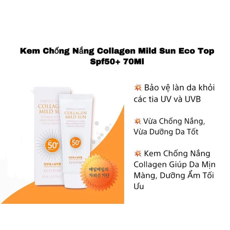 Kem chống nắng Collagen Mild Sun Eco top SPF 50