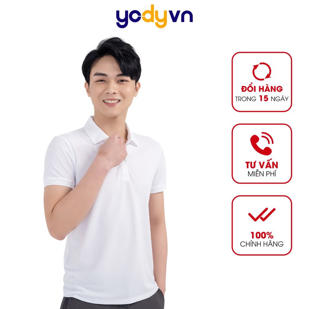 Áo Polo YODY nam chất liệu cafe bo trơn thấm hút mềm mịn APM4225