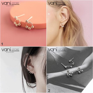Bông Tai Bi Nụ Vành Phối / Khoen Tròn Mix Độc Đáo Cá Tính Trendy - Khuyên Tai Bạc S92 Ý S925 [TS000100]